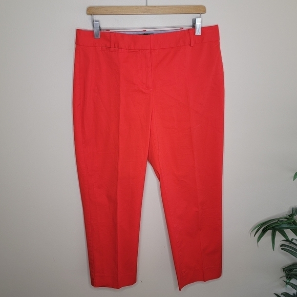Talbots | Signature Red-Orange Cropped Straight Leg Pants Size 10 - Picture 6 of 6